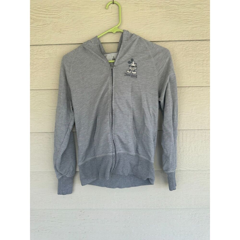 Disney Parks Disneyland Resort Mickey Mouse Gray Full Zip Graphic Hoodie Size S